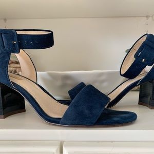 Louise et Cie Navy Suede Strappy Block Heels Size 9 EUC. GORGEOUS!!!